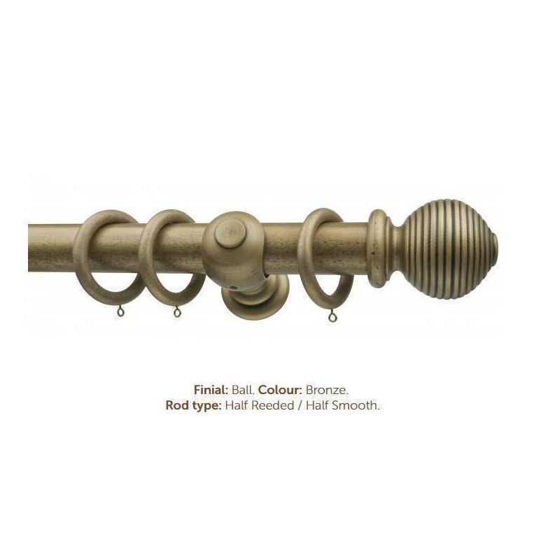 Milan 50mm Antique Collection Bronze with Smooth/Reeded Finish Ball End