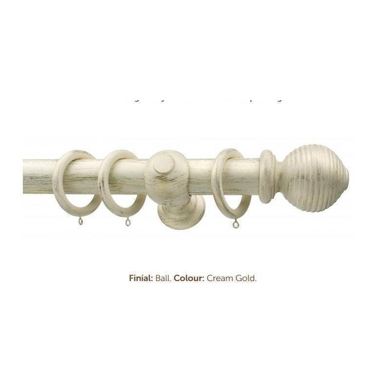 Milan 50mm Antique Collection Cream Gold with Smooth/Reeded Finish Ball End