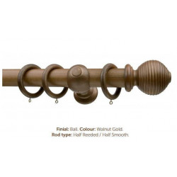 Milan 50mm Antique Collection Walnut Gold with Smooth/Reeded Finish Ball End