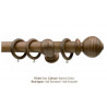 Milan 50mm Antique Collection Walnut Gold with Smooth/Reeded Finish Ball End