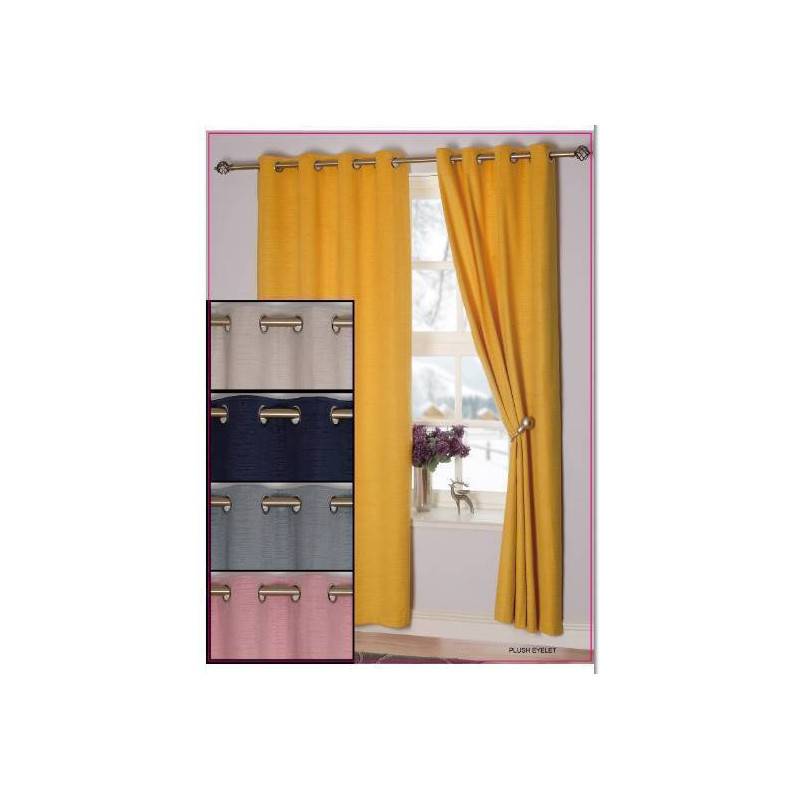 Plush Silver Eyelet Curtains