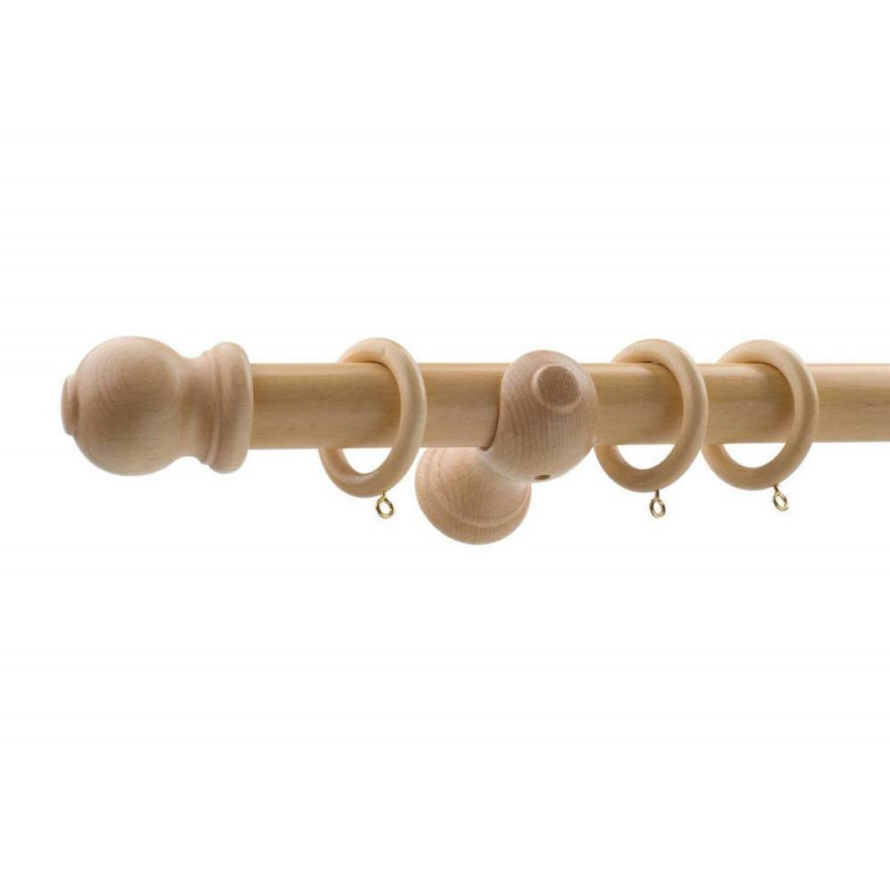 35 mm Natural Wooden Curtain Pole
