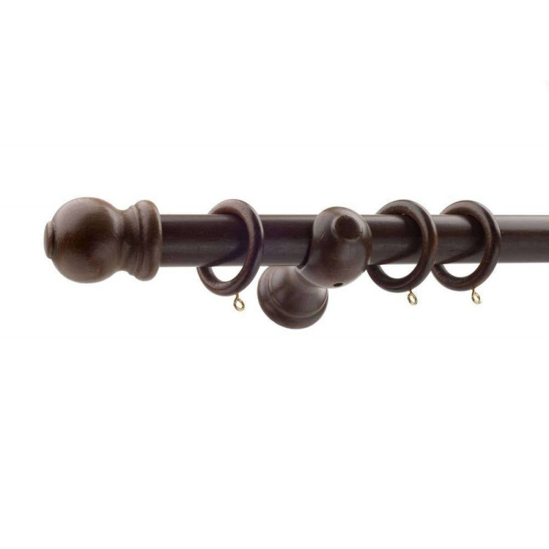 35 mm Walnut Wooden Curtain Pole