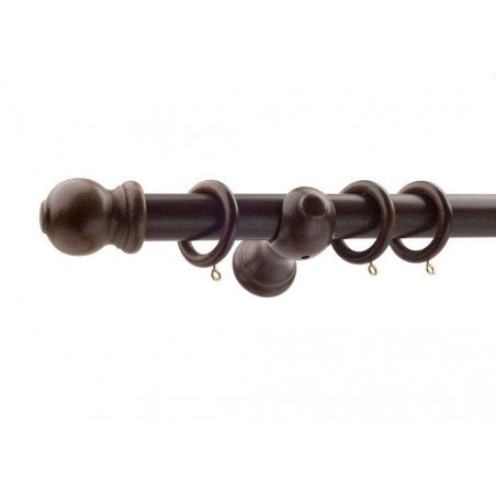 35 mm Walnut Wooden Curtain Pole