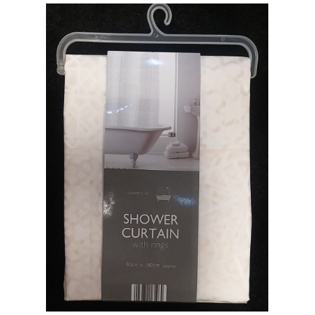 Cream Deco Eyelet Shower Curtain