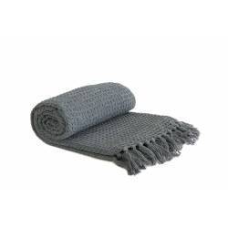 Waffle Cotton Throw Charcoal