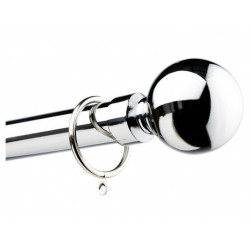 28mm Brushed Steel Ball End Extendable Pole