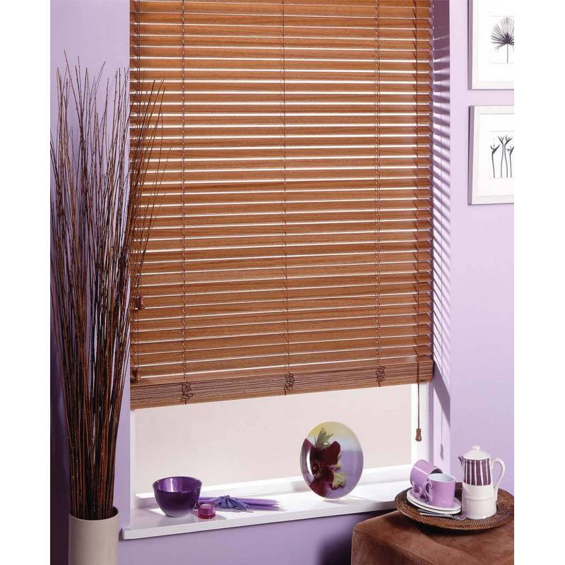 63 mm Slat Pecan Wood Venetian