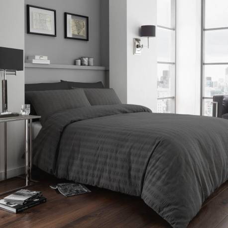 Luxurious Seer Sucker Duvet Set CHARCOAL