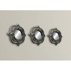 Curly Set of 3 Mirrors Antique Silver