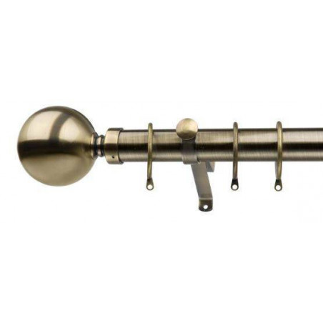 Dynasty Half Reeded 35mm Antique Brass Ball End