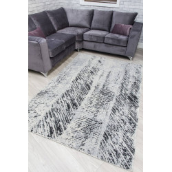 Rococo Feathered Grey Black Abstract