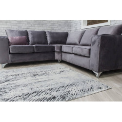 Rococo Feathered Grey Black Abstract