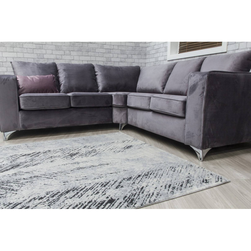 Rococo Feathered Grey Black Abstract