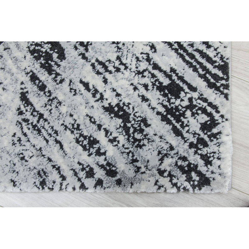 Rococo Feathered Grey Black Abstract