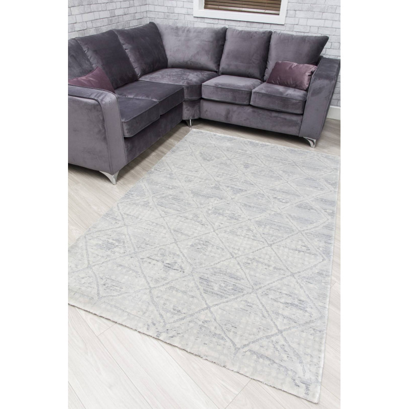 Rococo Quadito Grey Cream Abstract