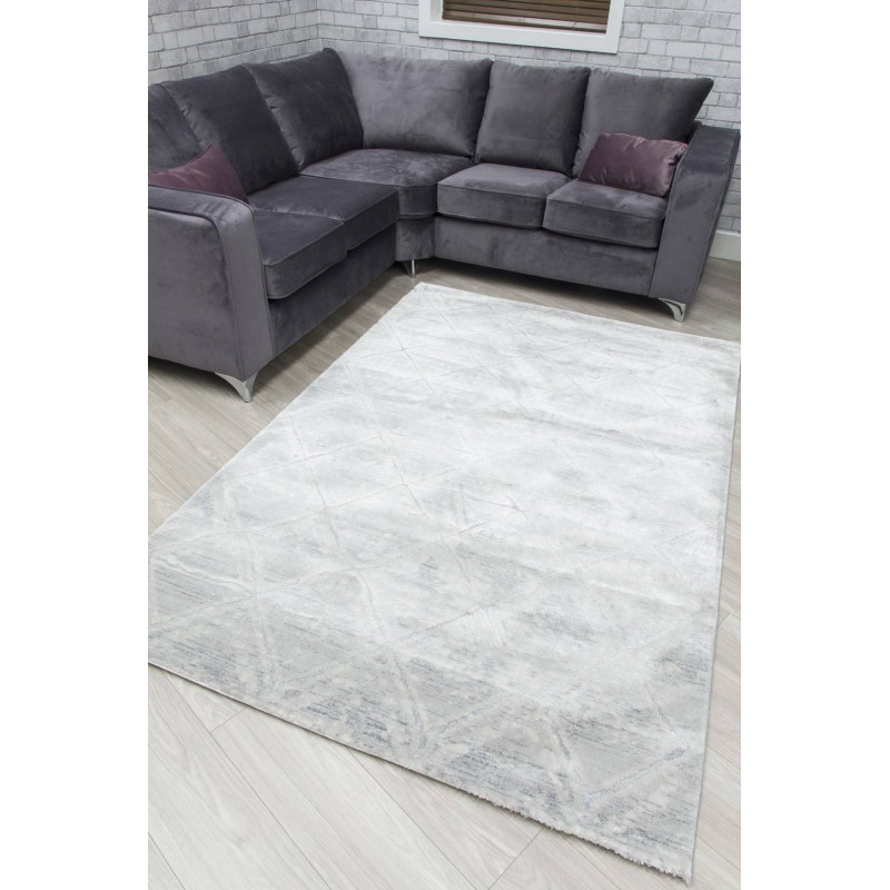 Rococo Quadito Grey Cream Abstract