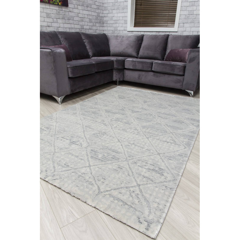 Rococo Quadito Grey Cream Abstract