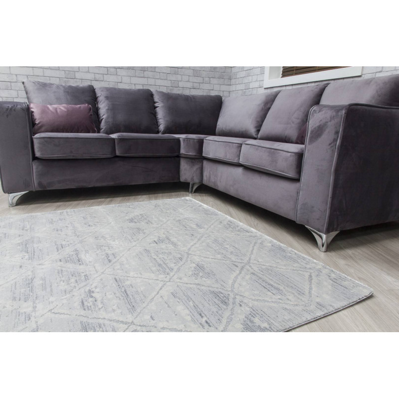 Rococo Quadito Grey Cream Abstract