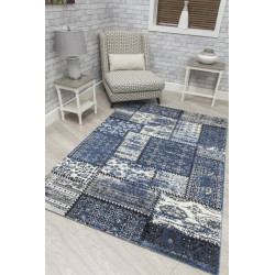 Antika Grey Navy Patchwork