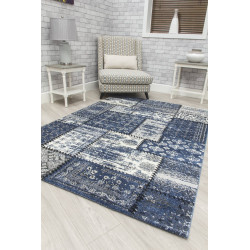 Antika Grey Navy Patchwork