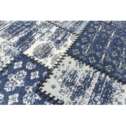 Antika Grey Navy Patchwork