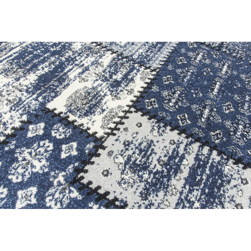 Antika Grey Navy Patchwork