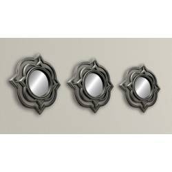 Curly Set of 3 Mirrors Antique Silver