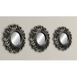 Mo Set of 3 Mirrors Antique Silver