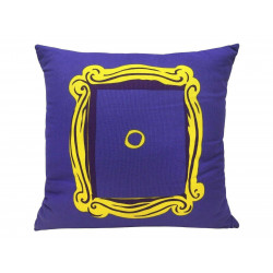 Friends Door Purple Square Shaped Filled Printed Cushion