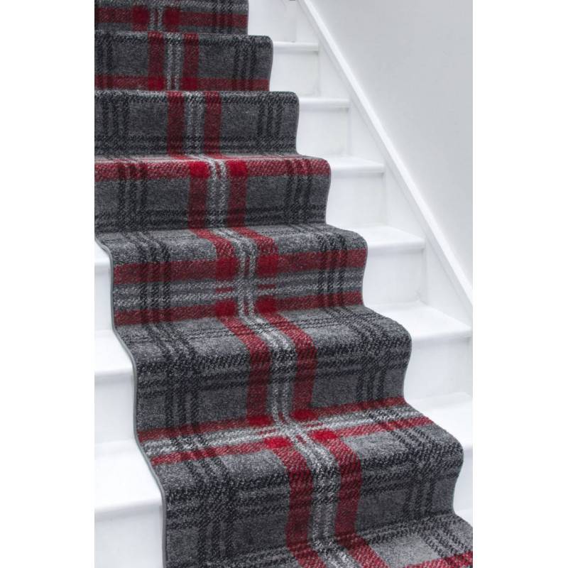 Glendale Grey Red Cut-to-Size Hall / Stair Runner