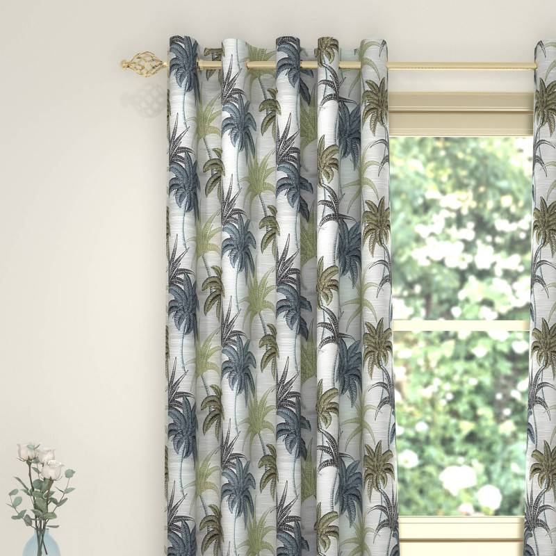 Sarasota Azure Eyelet Curtains