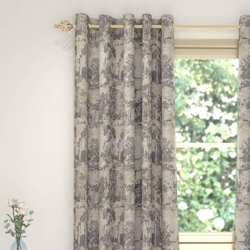 Toile Taupe Eyelet Curtains