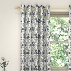 Tulip Navy Eyelet Curtains