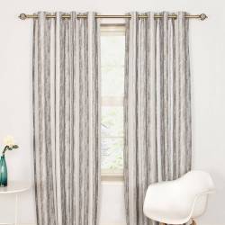 Ankara Silver Eyelet Curtains
