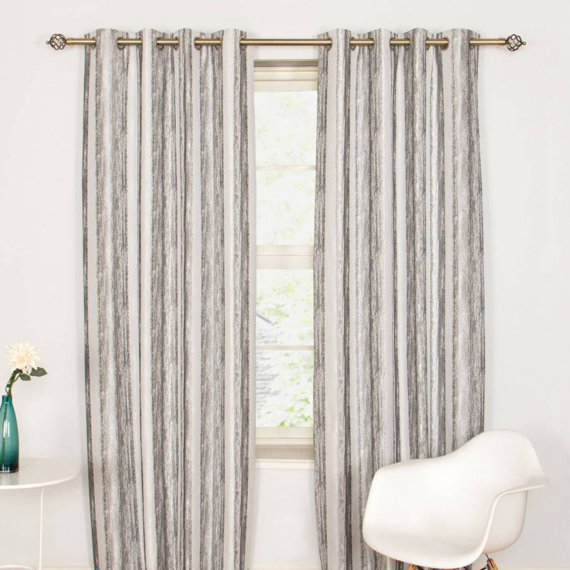 Ankara Silver Eyelet Curtains