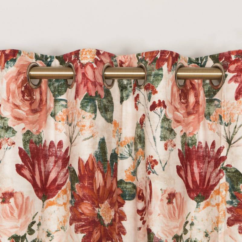 Florabunda Russet Eyelet Curtains