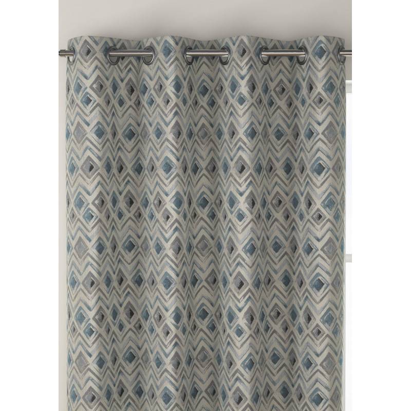 Delta Teal Steel Eyelet Curtains