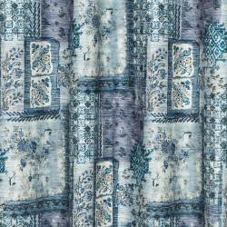 Patchwork Navy Eyelet Curtains