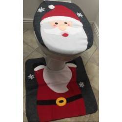 Christmas Toilet Seat Cover & Pedestal